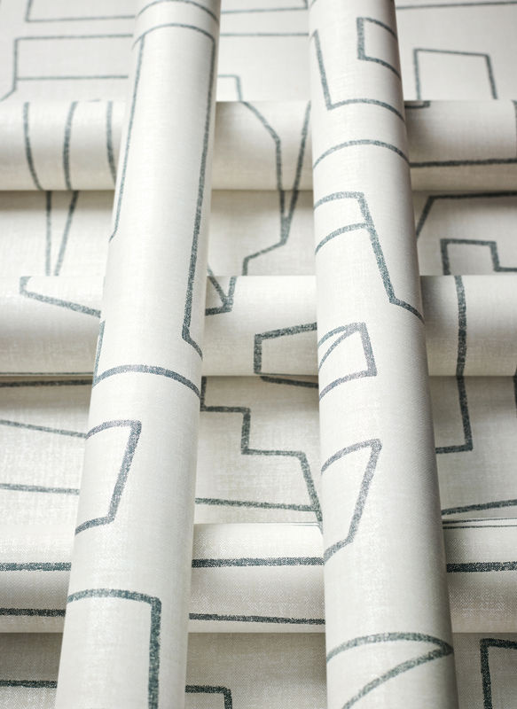 Thibaut Wallpaper Matrix Vlies Tapete mit abstraktem geometrischem Design in Schwarz auf Beige und Grau - Bild 4