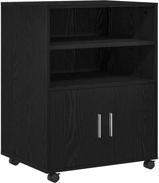 vidaXL Schrank mit Regal in Schwarz und Eichen-Optik, B/T/H: 60 x 48 x 74,5 cm - Bild 1