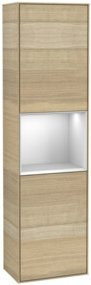 V&B Finion Hochschrank mit Wandbeleuchtung und Glastüren in Weiß Lackiert, B/T/H: 41,8 x 15,0 x 151,6 cm - Bild 1