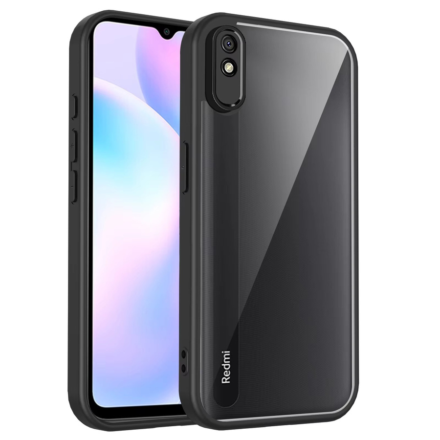 Xiaomi Handyhülle Sport Polster für Redmi 9A, Redmi 9AT und Redmi 9i aus Silikon mit transparenter matter Rückseite und Stoßfänger-Schutz, Grau/Transparent - Bild 2