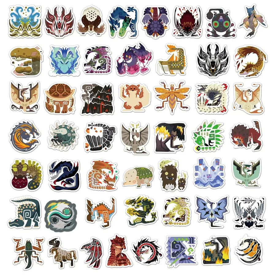 GOGOTU Monster Hunter Cartoon Spiel Aufkleber, 50-teiliges Set - Bild 3