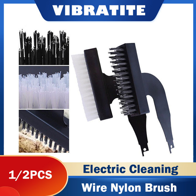 VIBRATITE Elektrische Reinigungsdrahtbürste als Säbelsägeaufsatz zum Entfernen von Rost und Farbe, Schwarz - Bild 1