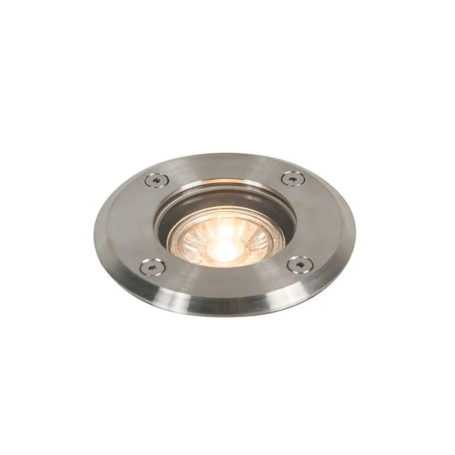 QAZQA Outdoor Ground Spot Basic Round aus Edelstahl in Silber, IP67, dimmbar, GU10, Durchmesser: 11 cm - Bild 2
