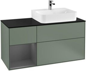Villeroy & Boch Finion Waschtischunterschrank mit Abdeckplatte in Anthrazit, lackiert, Breite: 120 cm, Tiefe: 50,1 cm, Höhe: 50,1 cm - Bild 1