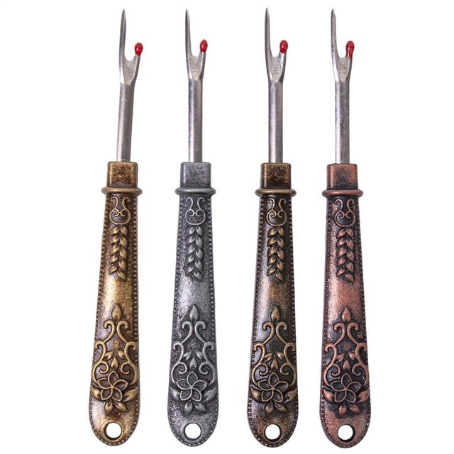 Multifunktionaler Vintage Nahttrenner aus Metall in Bronze mit Abdeckung als Nähwerkzeug Zubehör - Bild 1