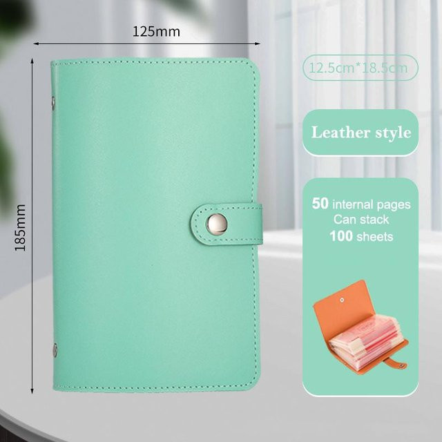 SheyIn Geldspar-Notizbuch mit 100 Umschlägen für Spar-Herausforderungen, Green, Hardcover aus Kunstleder - Bild 1