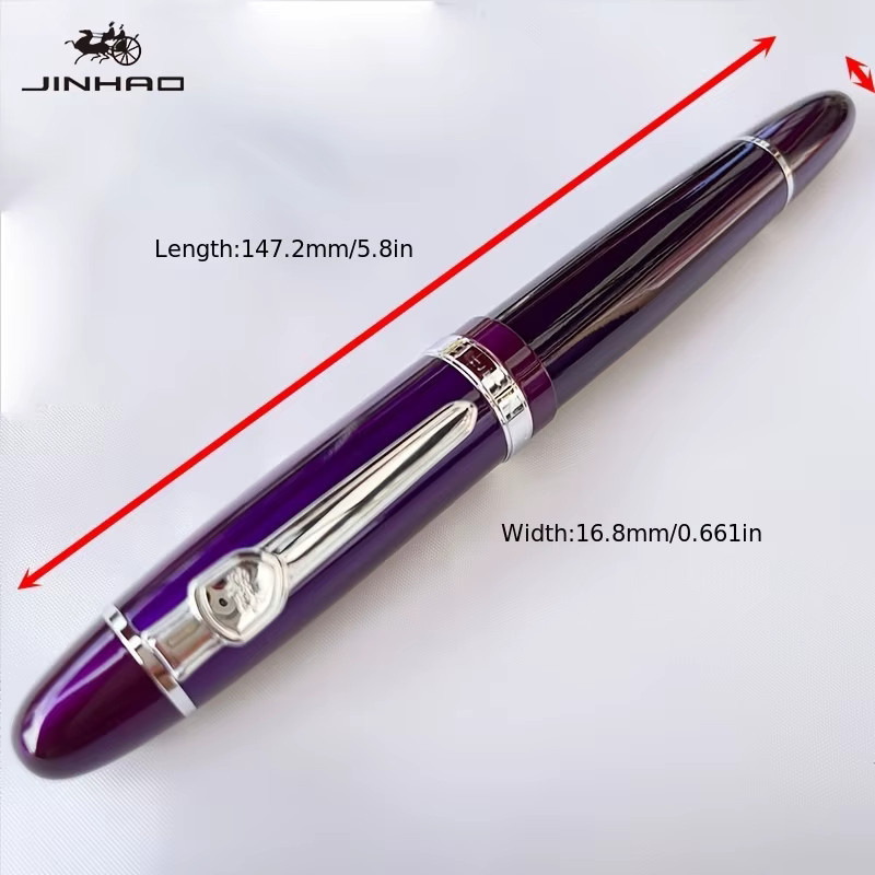 JINHAO 159 Kalligraphie-Füllfederhalter mit Iridium-Feder und Konverter in Schwarz mit silbernem Rand - Bild 2