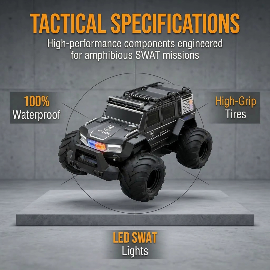 JJRC Offroad-Fahrzeug, ferngesteuert, Polizeiauto-Stil - Bild 2