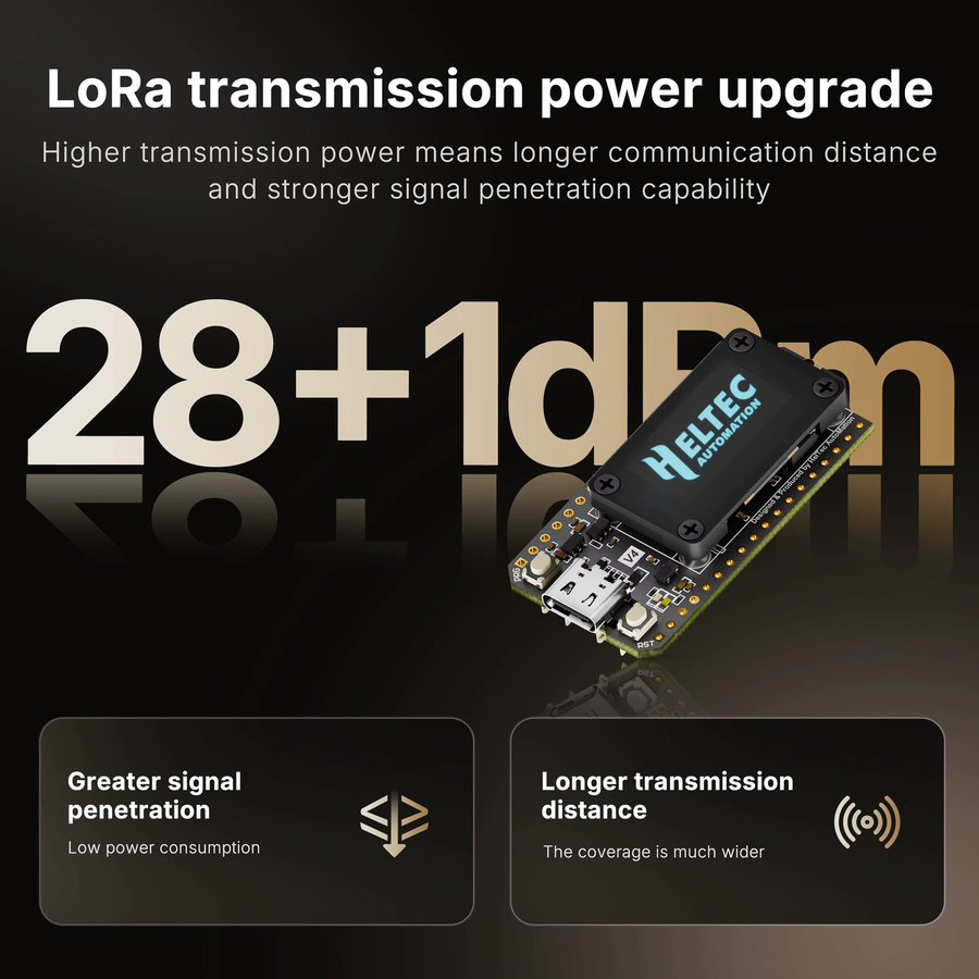 Heltec LoRa32 V4 Meshtastic Kit mit GPS, ESP32, WiFi, Bluetooth und 0,96 Zoll OLED Display in Schwarz - Bild 3