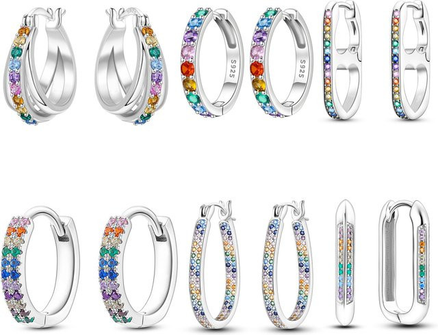 Orstarry Ohrringe, 925 Silber, bunte Zirkonia, Damen - Bild 1