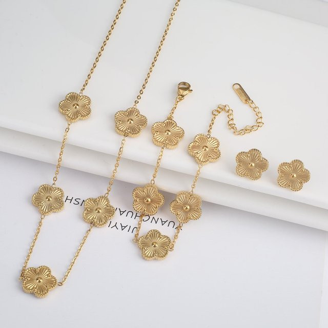 Lucky Star Jewelry Schmuck-Set, Edelstahl, 18 Karat vergoldet, Zirkonia, Damen - Bild 1