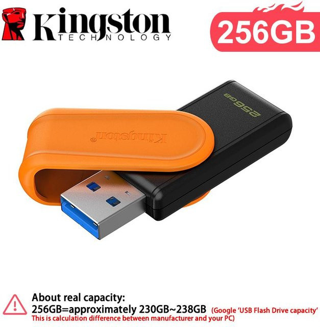 Kingston DataTraveler Exodia S USB-Stick 256GB USB 3.2 Gen 1 mit drehbarer Kappe in Schwarz und Orange - Bild 2