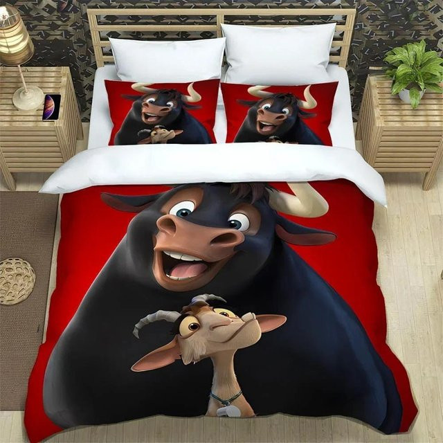 Bettwäscheset Ferdinand Cartoon mit 3D-Druck, rot, aus Mikrofaser, B/H: 200 x 230 cm - Bild 1