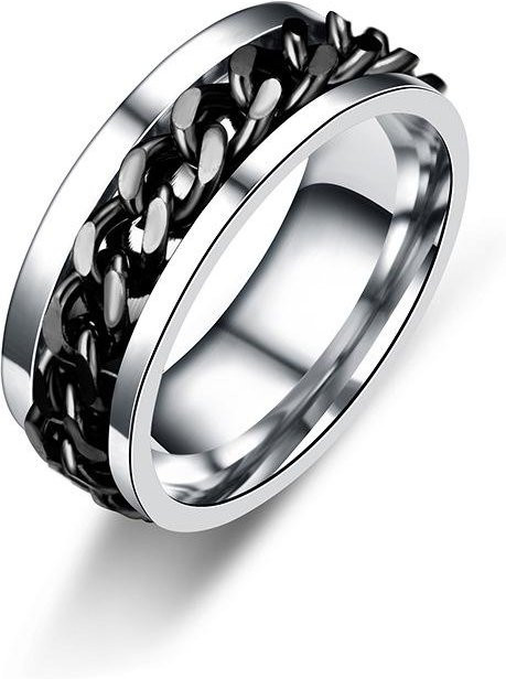 Spinner Ring Edelstahl, 8mm, Silber, Unisex - Bild 1