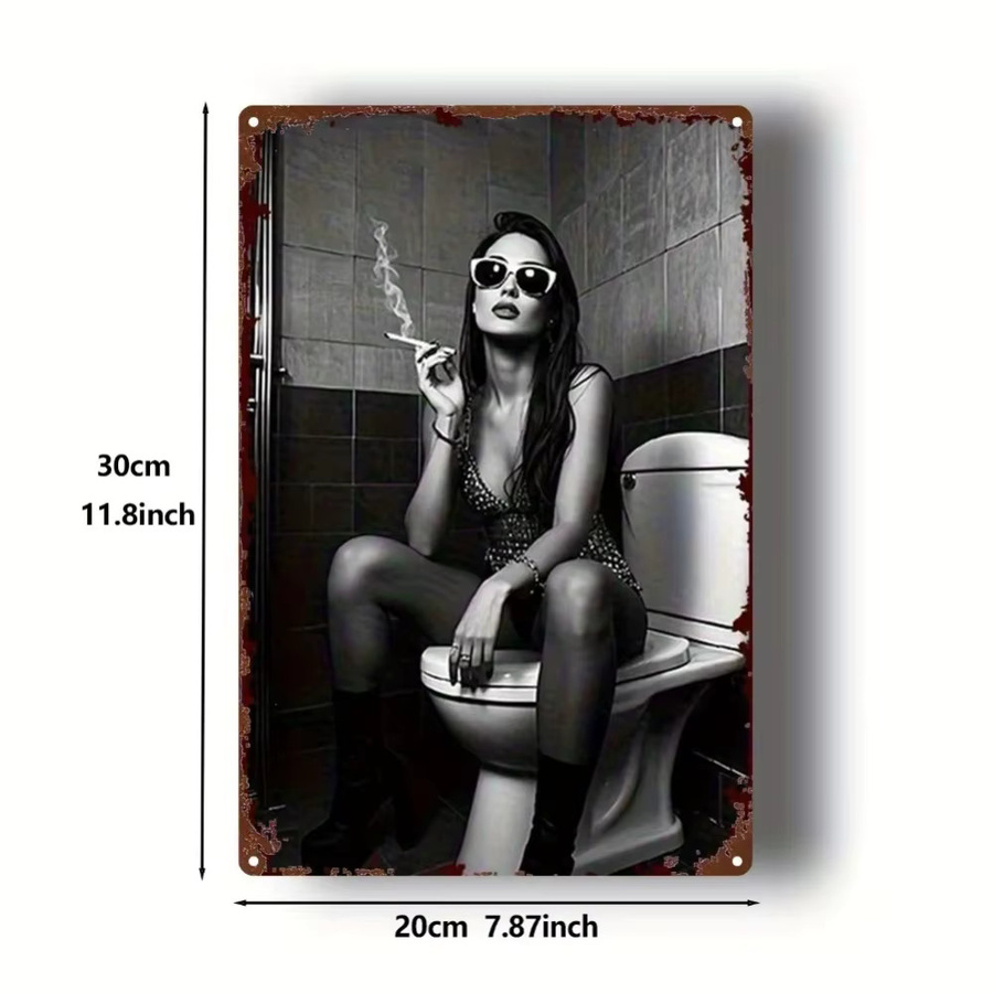 Gotische Retro Wandkunst Nackte Dame aus schwarzem Eisen von CIFBUY, B/H: 20,32 x 30,48 cm - Bild 2
