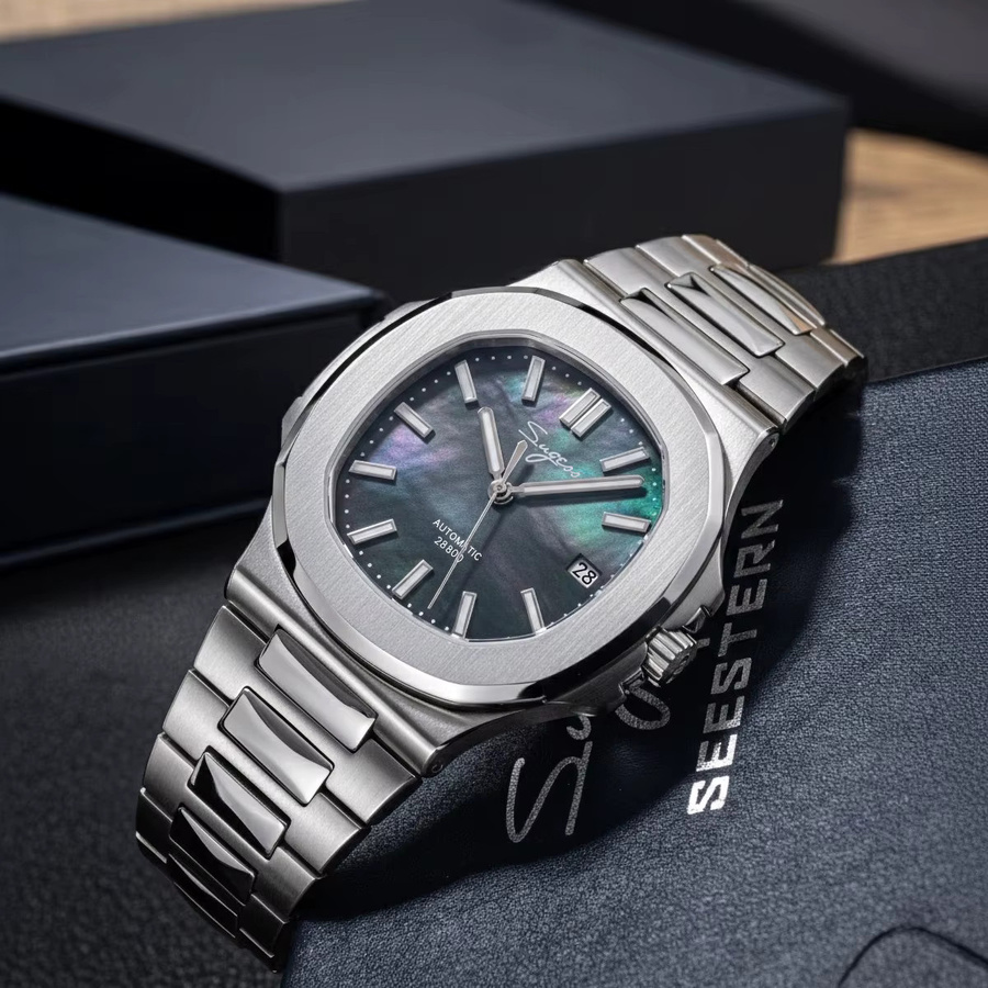 Sugess Armbanduhr Automatik, Edelstahl, Silber, Herren - Bild 4