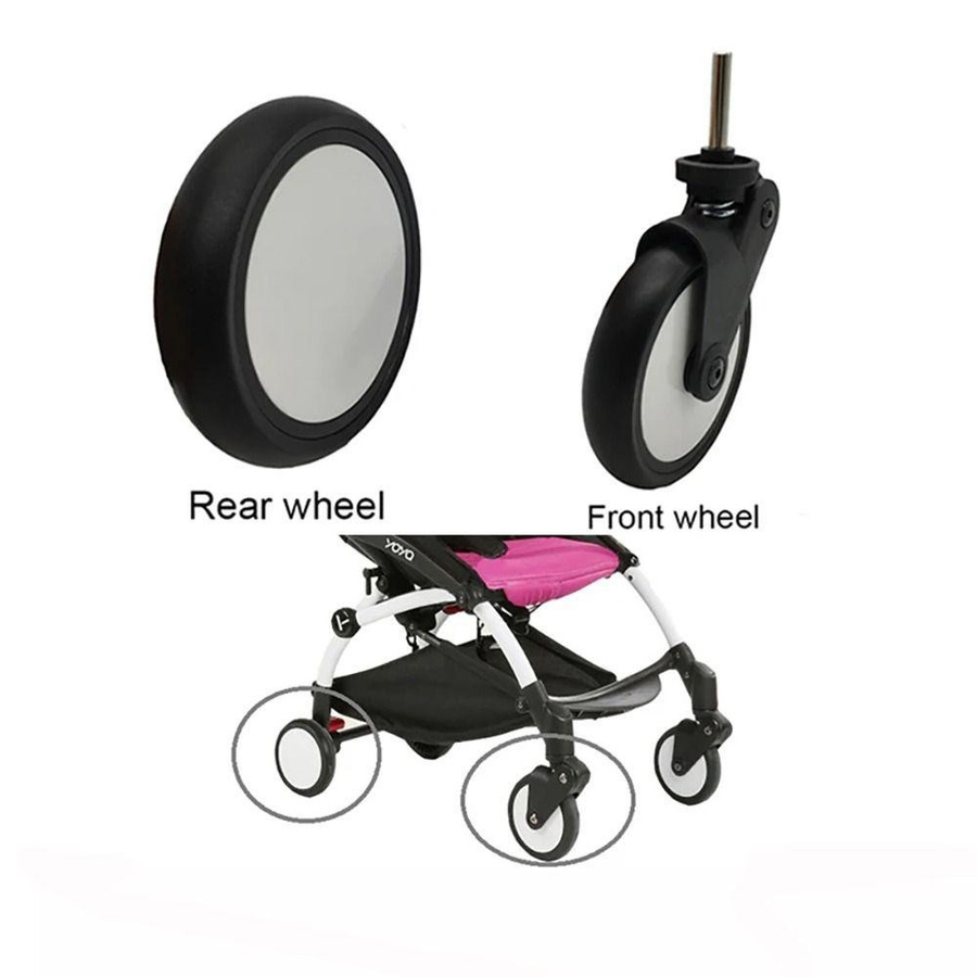 ZSSjiayi Ersatzräder für Kinderwagen Vorder- und Hinterrad aus Gummi für Yoyo Yoya YuYu - Bild 2
