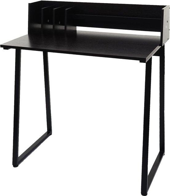 MCW Konsolentisch K69 in Schwarz mit 3D-Struktur aus Metall und MDF, Breite: 82 cm, Tiefe: 51 cm, Höhe: 94 cm - Bild 1