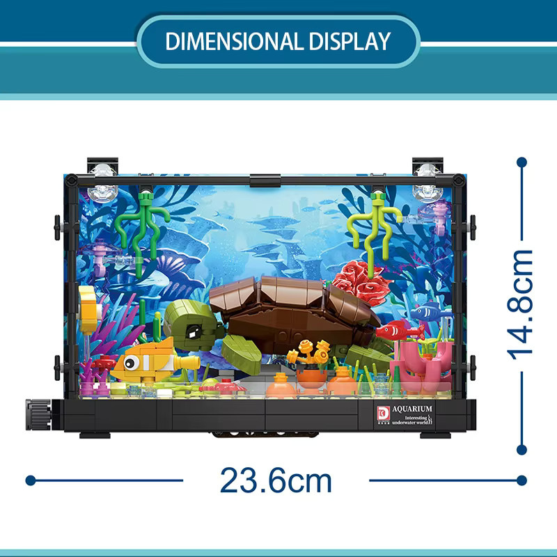 CETYL Aquarium-Baustein-Spielzeugset mit LED-Leuchten und Meeresbewohnern in Bunt, DIY-Set für Kinder ab 8 Jahren - Bild 3