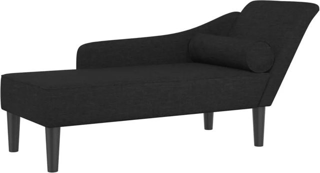 vidaXL Chaiselongue modern in Schwarz mit Kissen und Stoffbezug, B/T/H: 141,0 x 55,5 x 66,5 cm - Bild 1