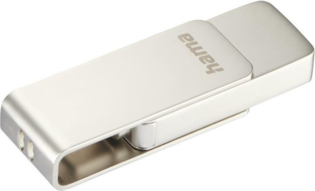 Hama USB-Stick Uni-C Rotate Pro USB 3.1 mit USB-C Anschluss, 128 GB, Silber - Bild 1
