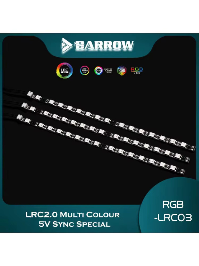 Barrow RGB-LRC03 LED Strip für GPU-Block, Multicolour, 5V Sync, 15 SMD Lampen - Bild 2