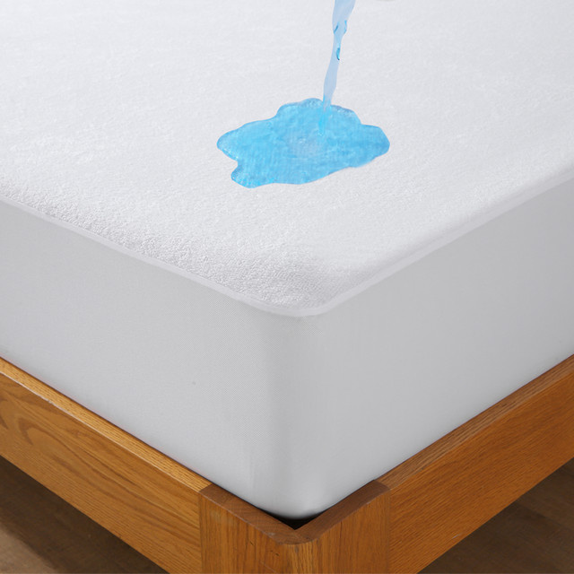 Anqianny Frottee Spannbetttuch wasserdicht und atmungsaktiv, Farbe: Weiß, B/T: 90 x 190 cm - Bild 1