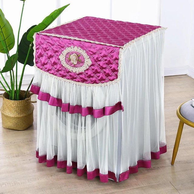 Abnehmbare Waschmaschinenschrank-Abdeckung mit Spitzen-Stickerei von Super Six in Pink, B/T/H: 60 x 60 x 85 cm - Bild 1