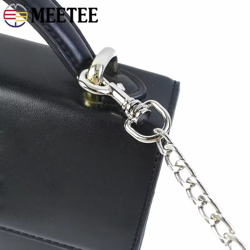 Meetee Drehbare Karabinerhaken aus Metall in Silber für Taschenriemen und Hundehalsbänder, 10 Stück - Bild 2