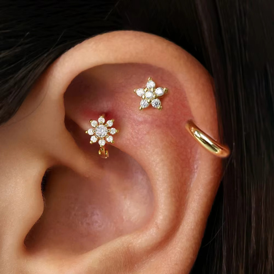 Maodane Ohrstecker-Set, Edelstahl, Zirkonia, Gold, Damen - Bild 2