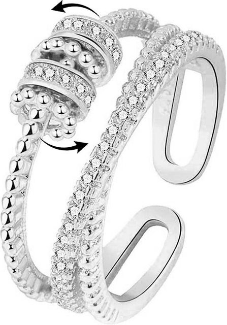 Fingerring 925 Silber, Perle, Zirkonia, Damen, weiß - Bild 1