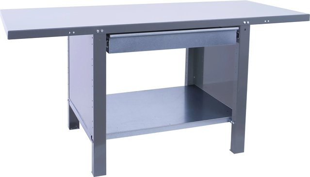 PROREGAL Werkbank BUFFALO aus Metall mit 1 Schublade, Grau, H x B x T: 83 x 180 x 73 cm, Traglast 700 kg - Bild 1