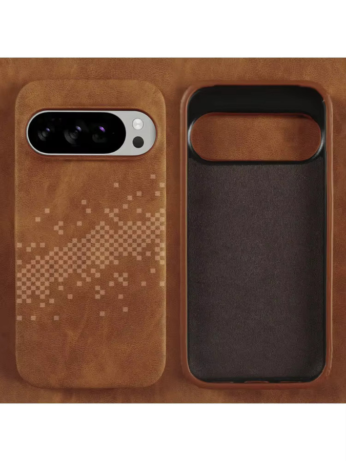 Modische Leder-Handyhülle für Google Pixel 9 10 11 Pro XL 8 Pro 7 6 Hautfreundliche Rückabdeckung Coque in Schwarz und Braun - Bild 3