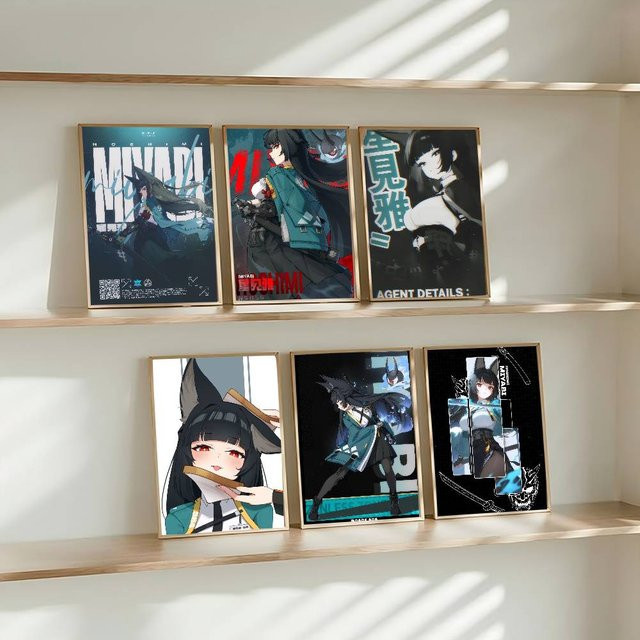 Hoshimi Miyabi Z-Zenless Zone Zero Wandposter als wasserfester Papieraufkleber in Weiß und Multicolour - Bild 1