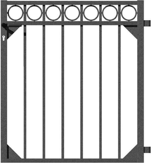 Metallzaun Einzeltor Circle Anthrazit B: 100 cm, H: 96,5 cm - Bild 1