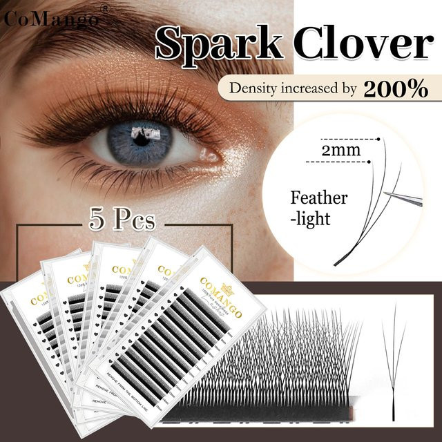 CoMango Wimpernverlängerungen 3D W-Form, 5 Stück, 12 Reihen/Trays - Bild 1