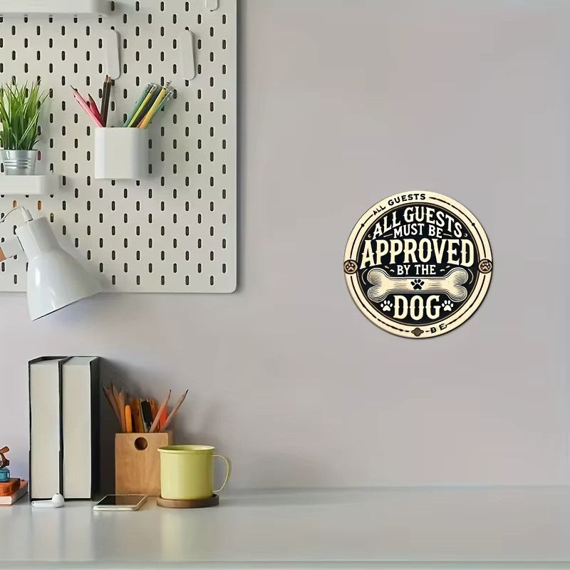 Potdemiel Retro Eisenschild rund mit Pfotenabdruck und Knochen-Design, Durchmesser: 20,3 cm - Bild 4