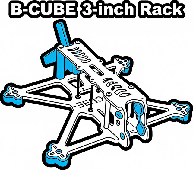 B-CUBE 3-Zoll DJI O4 FPV Drohnen-Rahmenkit aus Kohlefaser für Racing Quadcopter Freestyle mit INAV Beatflight F722 Flugsteuerung - Bild 1