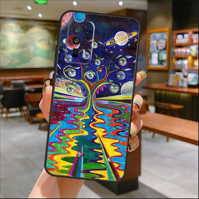 Buntes psychedelisches Kunst-Case für Xiaomi 13T und 13T Pro sowie weitere Modelle, Multicolour - Bild 1
