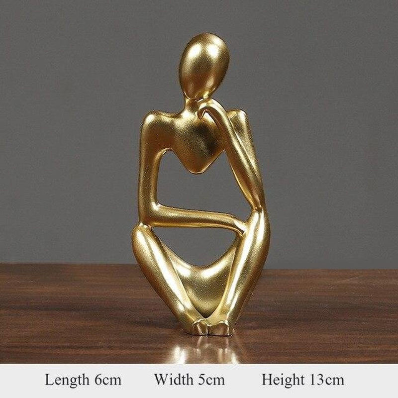 Abstrakte Skulptur von boho berry in Gold aus Kunstharz als moderne Dekoration - Bild 1