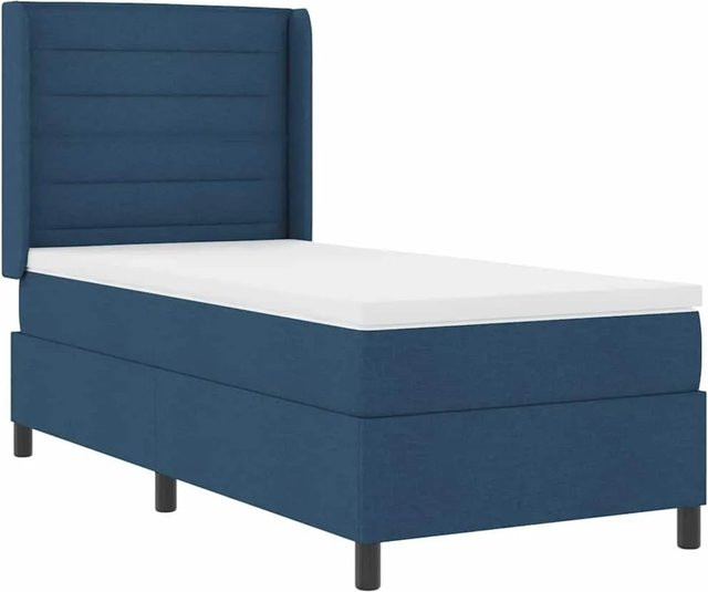 vidaXL LED Boxspringbett Blau mit Matratze und Unterbettbeleuchtung B/T/H: 90 x 200 x 140 cm - Bild 1