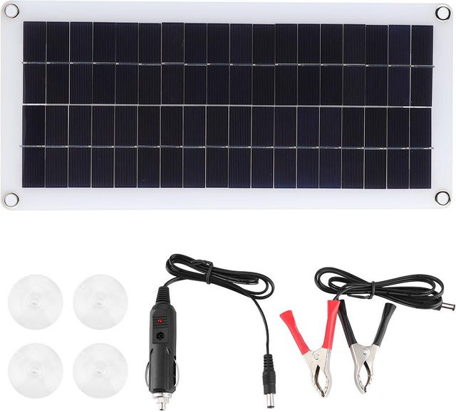 CosyHome Tragbares Solarmodul-Ladegerät 20W 18V Photovoltaikmodul mit USB-C für Outdoor-Campingreisen, Schwarz - Bild 1