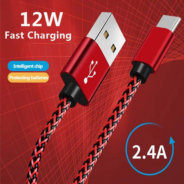 Koovesy USB Typ C Kabel aus geflochtenem Nylon in Gold für schnelles Laden von Samsung und Huawei - Bild 1