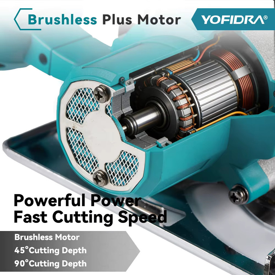 Yofidra Bürstenlose Elektrische Kreissäge 125 mm für Holzbearbeitung, kompatibel mit Makita 18 V Akku - Bild 4