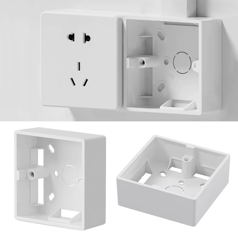 Weiße PVC-Schalterbox zur Wandmontage Typ 86 für die externe Montage - Bild 2