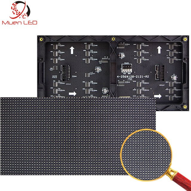 Muen LED-Anzeigemodul P4 Indoor 256x128mm Schwarz 1/16Scan mit 64 x 32 Punkten und 2121 Lampen-LEDs - Bild 1