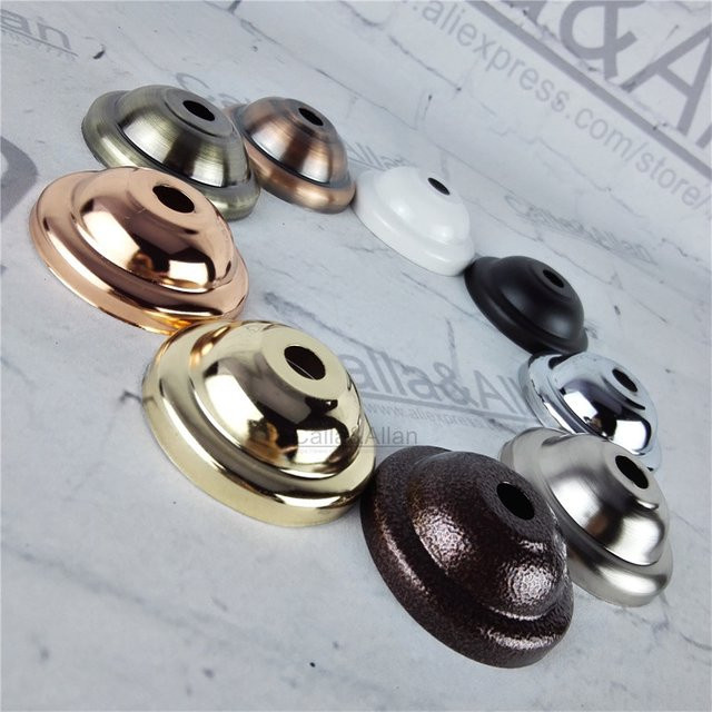 2 Stück Metallbecher von Calla&Allan als Eisensockelabdeckung und DIY-Beleuchtungssockel für Lampenfassungen, Farbe: Mehrfarbig, Durchmesser: 55 mm, Höhe: 20 mm - Bild 1