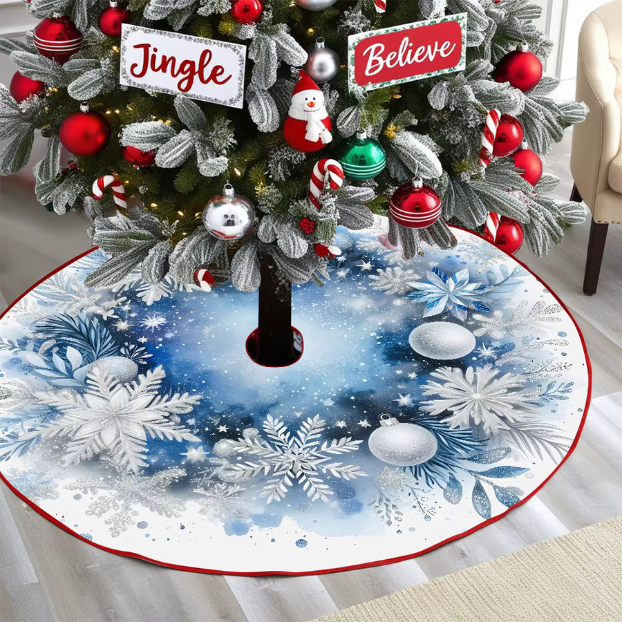 Weihnachtsbaumrock mit Schneeflockenmuster von VIKAMA in Blau - Bild 2