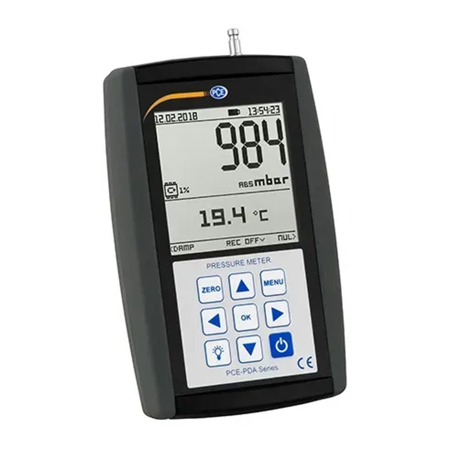 PCE Instruments PCE-PDA A100L Absolutdruck-Messgerät mit Datenlogger in Schwarz - Bild 2