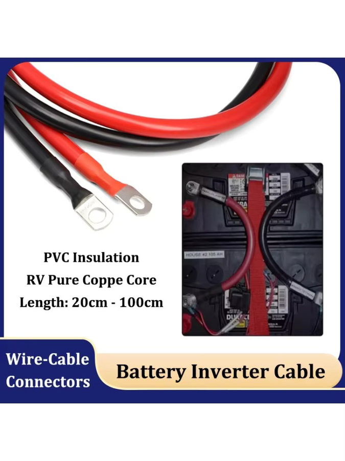Batterie-Wechselrichterkabel mit SC-Stecker aus Kupfer und PVC-Isolierung für Solaranlagen und UPS, Farben: Schwarz und Rot, Längen: 20 cm bis 100 cm - Bild 6